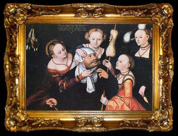 framed  Lucas Cranach Herakles bei Omphale, ta009-2